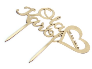 Topper для свадебных свадебных имен молодой цвет Vo89