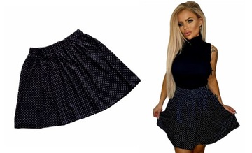 SPÓDNICZKA CZERWONA w KROPKI GROSZKI ROZKLOSZOWANA ZWIEWNA na GUMCE XS/S