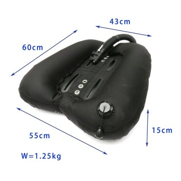 Zbiornik do nurkowania z rurką Donut Wing Tank 45 funtów Trwałość Akcesoria Dobry Czarny