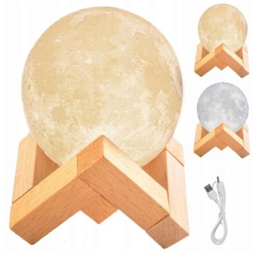 НОЧНИК ЛУНА ЛАМПА 3D 25 СМ НАСТРОЕНИЕ ДЛЯ ДЕТЕЙ 3D ПРОСТРАНСТВО ПОДАРОК