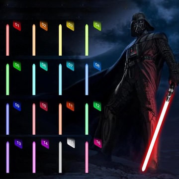 СВЕТЯЩИЙСЯ СВЕТОВОЙ САББ СО ЗВУКОМ ЗВЕЗДНЫХ ВОЙН, RGB ИГРУШКА, 16 ЦВЕТОВ, МЕТАЛЛИЧЕСКИЙ МЕЧ