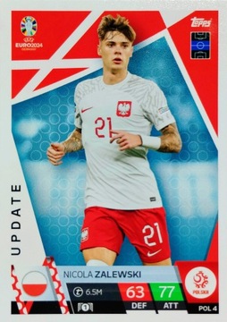 EURO 2024 TOPPS MATCH ATTAX UPDATE POL 4 NICOLA ZALEWSKI POLSKA