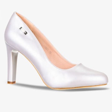 СВАДЕБНЫЕ ТУФЛИ НА ВЫСОКОМ КАБЛУКЕ, КОЖАНАЯ Стелька 39