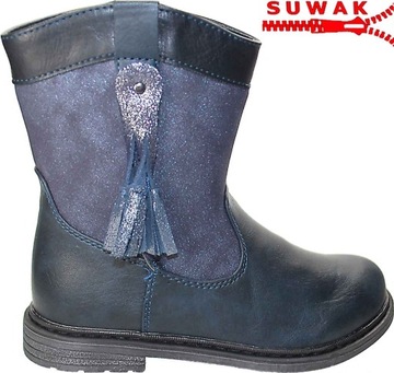 GRANATOWE LEKKO OCIEPLONE SASZKI KOZAKI BOTKI r 34