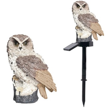 LAMPA SOLARNA OGRODOWA LAMPKA DO OGRODU OGRÓD LED WBIJANA SOWA BRĄZ ZD50I