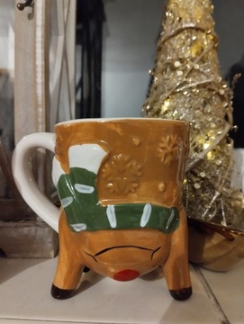 Забавная рождественская кружка, трехмерный олень