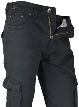 Spodnie BOJÓWKI W35 L32 Antracytowe ST Leon Rozciągliwe Różne Rozmiary