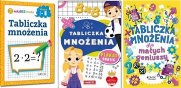 Tabliczka mnożenia kl 1-3+Tabliczka mnożenia dla małych geniuszy+ plakat