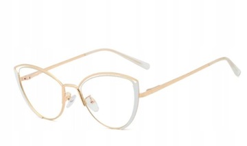 OKULARY ZERÓWKI OPRAWKI DWUKOLOROWE białe