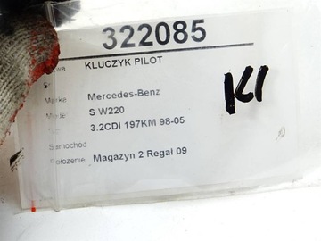 KLÍČEK MERCEDES W220 98-05 OVLÁDAČ