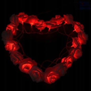 Róża LED łańcuchy świetlne na walentynki 1M/2M pa