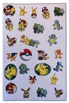 Naklejki Nalepki Pokemon Pokemony Pikachu 26 sztuk