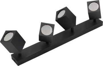LAMPA KINKIET SUFITOWY POCZWÓRNY OPRAWA HALOGENOWA BELKA GU10 40W CZARNY