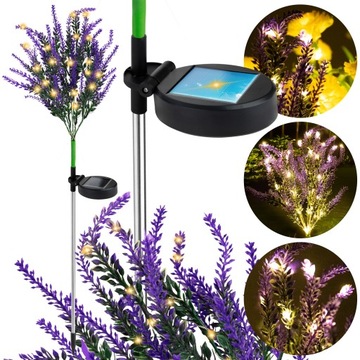 Солнечная садовая лампа, декоративное освещение, управляемое цветком лаванды