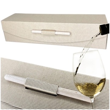OZDOBNE OPAKOWANIE PUDEŁKO NA 1 WINO 375x100x85mm ELEGANCKIE ZAMYKANIE