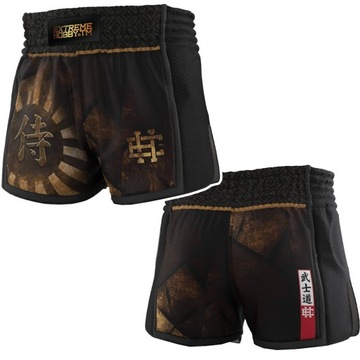Spodenki treningowe Muay Thai Extreme Hobby Bushido Czarne r. L