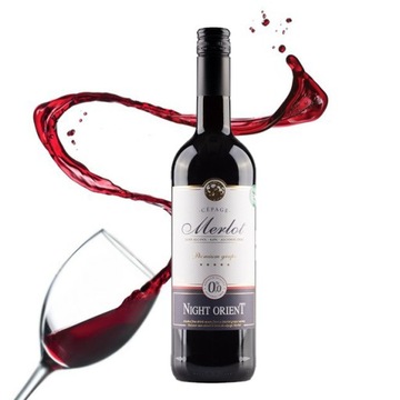 NIGHT ORIENT MERLOT wino bezalkoholowe czerwone wytrawne 0%