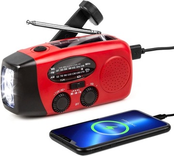 ZOVCAL RADIO PRZENOŚNE SOLARNE NA KORBKĘ POWERBANK