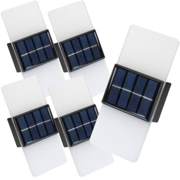 5x Kinkiet Solarny Lampka Solarna AKRYL LED Zewnętrzna Wodoodporna Czujnik