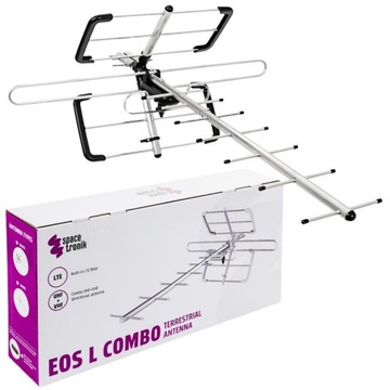 Zewnętrzna Antena DVB-T2 Telewizji Cyfrowej Spacetronik EOS L Combo Pasywna