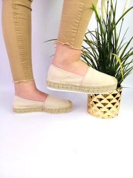 ЭСПАДРИЛИ НА ПЛАТФОРМЕ БЕЖЕВЫЕ ЗАМШЕВЫЕ БАЛЕРИНЫ Размер 39