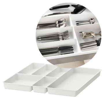 ПРАКТИЧЕСКИЙ ОРГАНАЙЗЕР лоток/контейнер для столовых приборов 51х50 см БЕЛЫЙ Папка