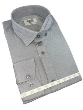 Koszula męska szara koszula SLIM długi rękaw bawełna rozmiar XL
