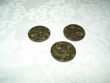 GUZIKI SZARO-ZIELONE DUŻE VINTAGE - 3 SZT.