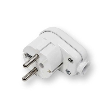 Wtyczka kątowa z/u 16A 2P+Z UniSchuko 250V biała WT-16U BI