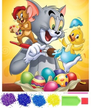 HAFT DIAMENTOWY MOZAIKA DIAMENTOWA 5D TOM I JERRY