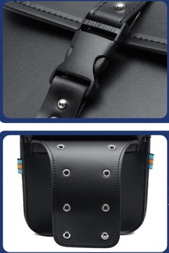 КОЖАНЫЕ БОКОВЫЕ СУМКИ ДЛЯ МОТОЦИКЛОВ, ВМЕСТИТЕЛЬНЫЕ, ЧЕРНЫЕ x2