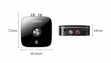 АДАПТЕР UGREEN ПРИЕМНИК BLUETOOTH 5.1 2X МИНИ-ДЖЕК CINCH 3,5 ММ AUX APTX