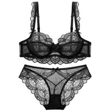 Women Ultra Thin Lace Underwear Set Mold Cup Comfo