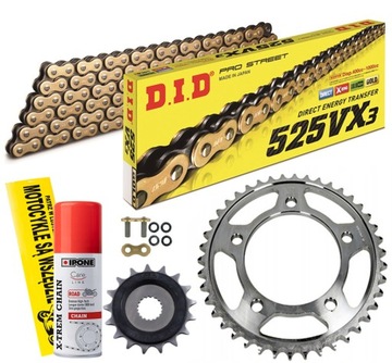 ZESTAW NAPĘD-OWY DID ZŁOTY TŁUMIK DRGAŃ HONDA CB 650R 19-23 CBR CB 650F 14-