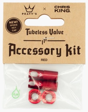 PEATY'S CHRIS KING Tubeless Valve Accessory Kit red
