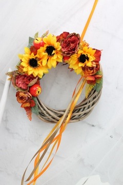 Осенний венок, украшение двери, ЦВЕТОЧНОЕ оформление