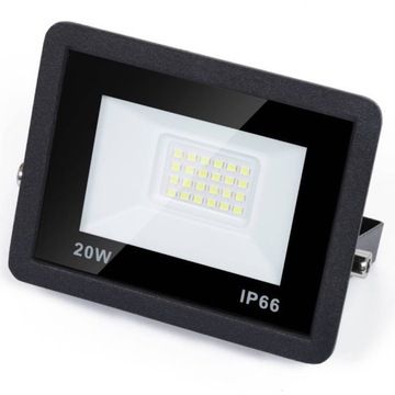 Halogen LED Naświetlacz 20W 230V Światło Białe Ciepłe Dom Garaż Ogród Hala
