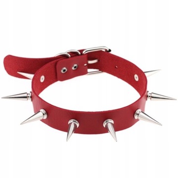 naszyjnik choker na szyję długie kolce - Pink