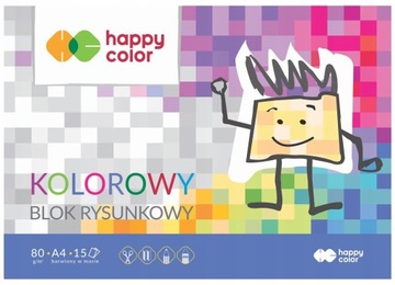 BLOK RYSUNKOWY KOLOROWY HAPPY COLOR A4 15ARK