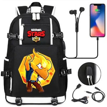 Plecak Brawl Stars z ładowaniem USB Phoenix Crow o dużej pojemności