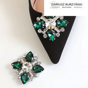 OZDOBA KWBIAŁY KRYSZTAŁOWY KWIAT do butów NA TORBY NA BUTY BROSZKA KLIPS