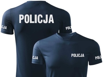 Koszulka T-shirt oddychająca - odblaskowa POLICJA