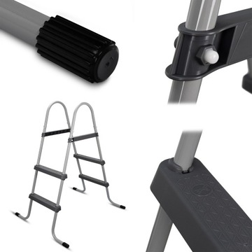 DRABINKA METALOWA DO BASENU INTEX BESTWAY O WYSOKOŚCI DO 84CM