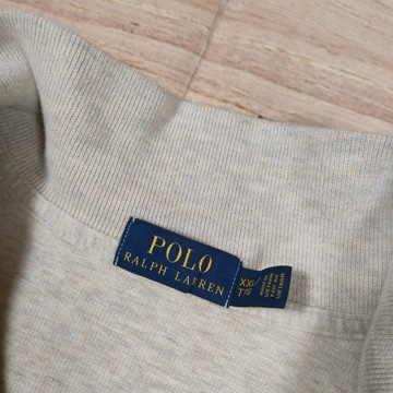 POLO RALPH LAUREN Sweter Męski Half Zip Beżowy Logowany r. 3XL