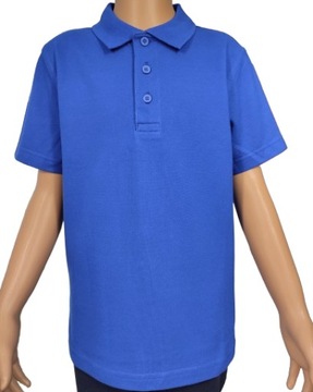 GEORGE bluzka KOSZULKA POLO niebieska REGULAR cobalt 8-9 lat 128-134