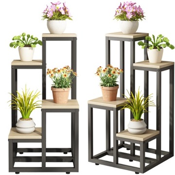 KWIETNIK METALOWY 4-POZIOMOWY PIĘTROWY STOJAK DONICZKI ROŚLINY KWIATY LOFT