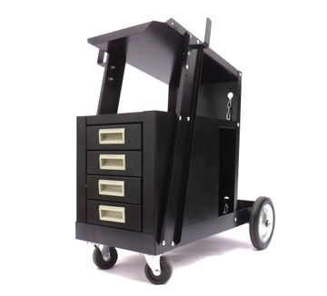 СВАРОЧНАЯ ТЕЛЕЖКА ДЛЯ СВАРОЧНЫХ МАШИН TIG MIG + ПОЛКА С ВЫДВИЖНЫМИ ЯЩИКАМИ KD374