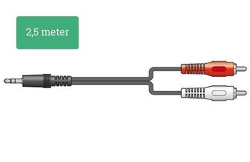 Kabel Audio Jack 3,5mm Stereo - 2xRCA 2,5m