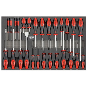 Тележка для инструментов SONIC S9 Workshop, 429 элементов, 8 ящиков с аксессуарами