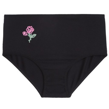 ЧЕРНЫЕ ЖЕНСКИЕ ТРУСЫ ИЗ ГЛАДКОГО ХЛОПКА С ЦВЕТОМ МОРАХ, 3 ПАКЕТА - XXL